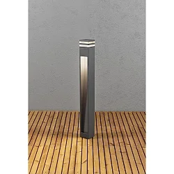 Outdoor HighPower LED path luminaire MASSA, Down/Side, angular, IP54, 8W 3000K 800lm, anthracite aluminium / clear acrylic