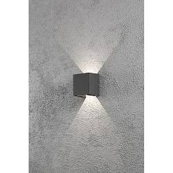 HighPower LED outdoor wall luminaire CREMONA, 3W 3000K 460lm, anthracite aluminium / clear acrylic, adjustable light outlet