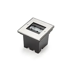 Outdoor HighPower LED in-ground spot, IP65, angular, 6W 3000K 600lm, adjustable light gate 0-120°, inox 304 / clear glass