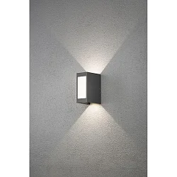 Udendørs wall luminaire CREMONA justerbar IP54, antracit, opal, gennemsigtig 