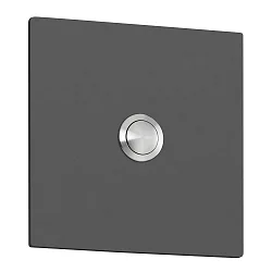 Bell plate, 10 x 10cm, IP44, powder coated stainless steel, anthracite