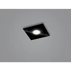 Loftlampe NOMI 1-flamme, firkantet LED IP20, sort mat dæmpbar