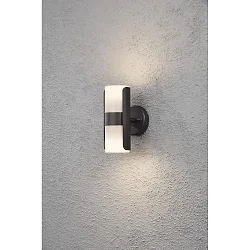 Udendørs wall luminaire MODENA IP54, opal, sort