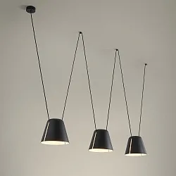 Pendel ATTIC 3 3-flammer, konisk E27 IP20, sort