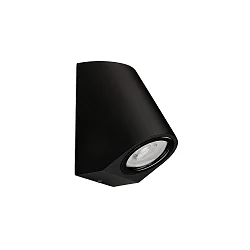 Væglampe EKO SINGLE EMISSION INCLINED LED 1-flamme, stiv, tilbøjelig IP66, sort dæmpbar