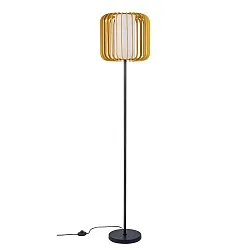 Standerlampe VIVA E27 IP20, træ lys, sort