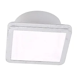 Loftlampe AQUA UNO firkantet, CCT Switch, omskiftelig GX53 IP44, bladsølv 