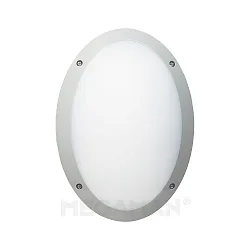 Udendørs wall luminaire FONDA oval, slagfast IP66, sølv 