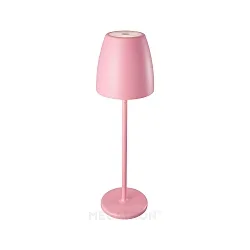 Batteri bordlampe TAVOLA up / down, dæmpbar IP54, pink, hvid mat dæmpbar