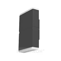 Udendørs wall luminaire PLATO L up / down, stor IP54, antracit 