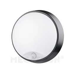 Udendørs wall luminaire BULKA rund, med bevægelsesdetektor IP54, sort 