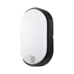 Udendørs wall luminaire BULKA oval, med bevægelsesdetektor IP54, sort 