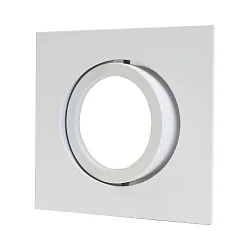 Recessed ring DECOCLIC, angular, IP20, opening Ø 6.8cm, 230V / 12 V, swiveling, incl. GU10- and GU5.3 socket, white