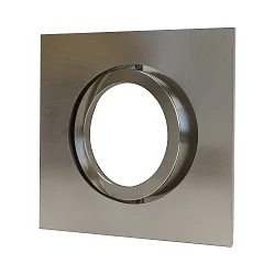 Recessed ring DECOCLIC, angular, IP20, opening Ø 6.8cm, 230V / 12 V, swiveling, incl. GU10- and GU5.3 socket, brushed iron