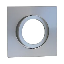 Recessed ring DECOCLIC, angular, IP20, opening Ø 6.8cm, 230V / 12 V, swiveling, incl. GU10- and GU5.3 socket, matt aluminium