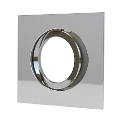 Recessed ring DECOCLIC, angular, IP20, opening Ø 6.8cm, 230V / 12 V, swiveling, incl. GU10- and GU5.3 socket, glossy chrome