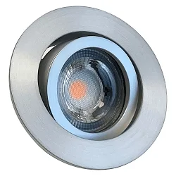 recessed luminaire DECOCLIC KOIN DIM round, swivelling, set of 1 IP20, brushed iron dimmable 7,6W 550lm 3000K 38° 38° CRI > 97