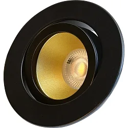 Indbygnings loftlampe DECOCLIC rund, svingbar IP20, guld, sort dæmpbar