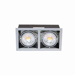 LED Indbygningslampe LED MINI KARDAN E2, 2x7W, titanium mat, 3000K, 24°