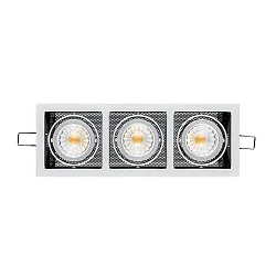 Indbygningslampe LED MINI KARDAN E3 BIO 3-flammer, svingbar, dæmpbar IP40, klar, sort, titan dæmpbar 21W 1500lm 4000K CRI 97