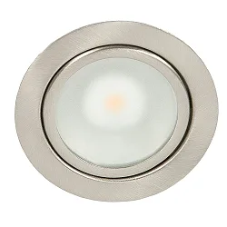 LED Indbygnings møbler lampe DOWNLIGHT N 5020, Ø 6.6cm, COB, 3.3W 3000K, nikkel børstet