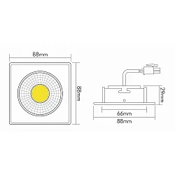 Downlight A 5068Q T FLAT flad, svingbar IP20, nikkel børstet dæmpbar
