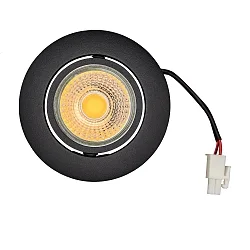 Downlight A 5068 T FLAT svingbar, dæmpbar IP40, pulverlakeret, sort mat dæmpbar