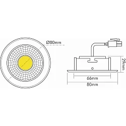 Downlight A 5068 T FLAT stiv IP44, nikkel børstet dæmpbar