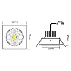 Downlight 5068Q DTW svingbar, Dim-To-Warm IP40, chrom mat, klar dæmpbar