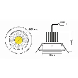 downlight A 5068 S swivelling IP40, brushed nickel dimmable