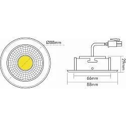 Downlight A 5068 T FLAT BIO dæmpbar IP40, klar, nikkel børstet dæmpbar
