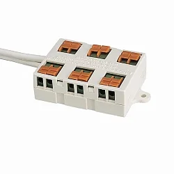 Lavspænding Distributor 6-fold, Fjederstikklemme