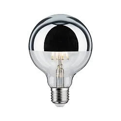 Top spejl lyskilde globeformet DECO GLOBE G95 LED SILVER DIM G95 klar E27 6,5W 600lm 2700K CRI >80 dæmpbar