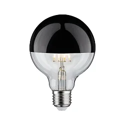 Top spejl lyskilde globeformet DECO GLOBE G95 LED BLACK CHROME DIM G95 klar E27 6,5W 600lm 2700K CRI >80 dæmpbar