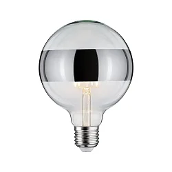 Filament Globe lyskilde DECO GLOBE LED MIRROR-RING SILVER G125 klar E27 6,5W 640lm 2700K CRI >80 dæmpbar