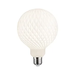 Filament Globe lyskilde GLOBE G125 WHITE LAMPION V1 rillet, med gitter G125 mat E27 4,3W 400lm 3000K CRI >80 dæmpbar