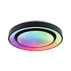 wall and ceiling luminaire RAINBOW DYNAMIC large, tunable white, RGB IP20, black, white dimmable