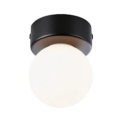 wall and ceiling luminaire GOVE G9 IP44, mat, black 