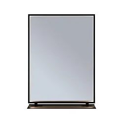 Spejl med belysning MIRO 45 X 60CM firkantet, tunable white, med hylde IP44, sort mat 