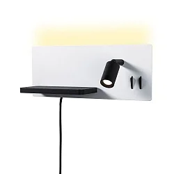 Læselampe SERRA LED med USB tilslutning, venstre IP20, sort, hvid dæmpbar