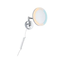Spejl med belysning MASUA IP44 - 3X ZOOM 3-fold, rund, med fleksibel arm, CCT Switch, vipbar IP44 / IP20, chrom 