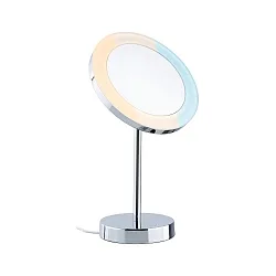Spejl med belysning MASUA IP44 - 3X ZOOM 3-fold, rund, CCT Switch, med stik, justerbar IP44 / IP20, chrom 