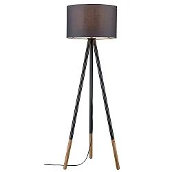Paulmann Standerlampe Neordic Rurik 1-flamme med tekstil skærm grå/træ