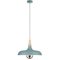 Paulmann Pendel Neordic Juna 1-flamme, blød grøn/kobber/træ, 34cm