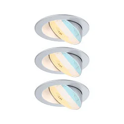 spot AUMUS round, set of 3 IP20, chrome matt dimmable