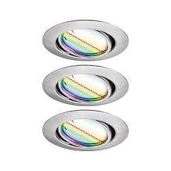 Indbygningslampe BASE COIN LED svingbar, sæt med 3, RGBW, ZigBee styrbar LED IP20