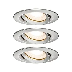 Paulmann Indbygningslampe LED Nova, IP65, rund, 7W, GU10, sæt af 3 drejelig, jern