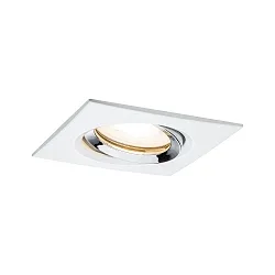 Paulmann Indbygningslampe LED Nova, IP65, firkantet, hvid/chrom, sæt af 1 drejelig, 7W GU10