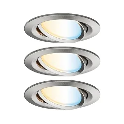 Indbygningslampe NOVA PLUS COIN TW LED rund, svingbar, sæt med 3, tunable white, ZigBee styrbar IP23