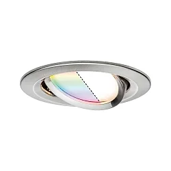 Indbygningslampe NOVA PLUS COIN LED rund, svingbar, RGBW, ZigBee styrbar IP23, jern børstet dæmpbar 2